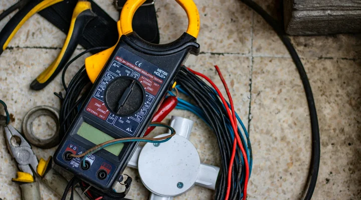 Électricien créant un devis professionnel depuis son smartphone sur un chantier